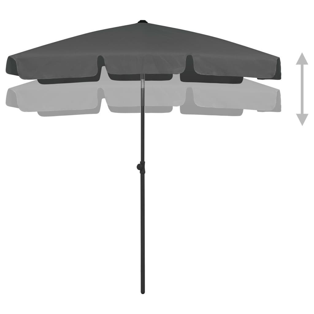 vidaXL Beach Parasol Anthracite 180x120 cm