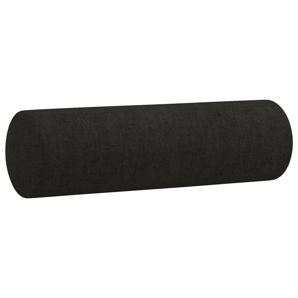 vidaXL 3-Seater Sofa with Throw Pillows Black 180 cm Fabric