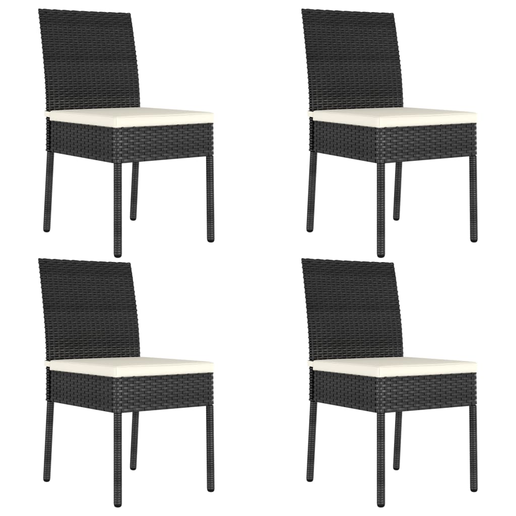 vidaXL 5 Piece Garden Dining Set Poly Rattan Black