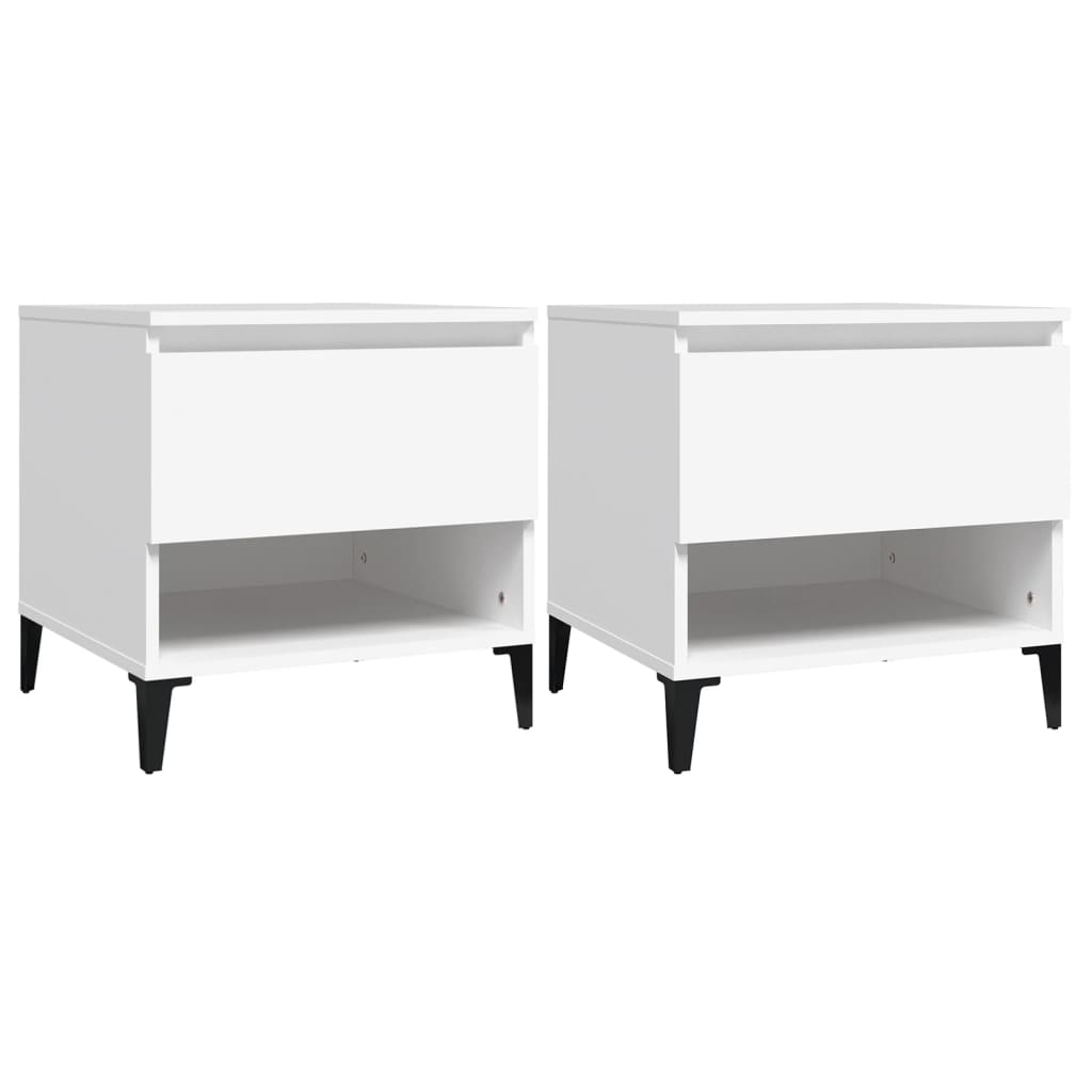 vidaXL Side Tables 2 pcs White 50x46x50 cm Engineered Wood