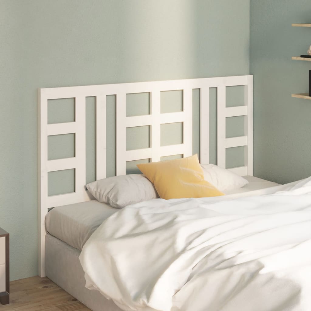 vidaXL Bed Headboard White 141x4x100 cm Solid Wood Pine