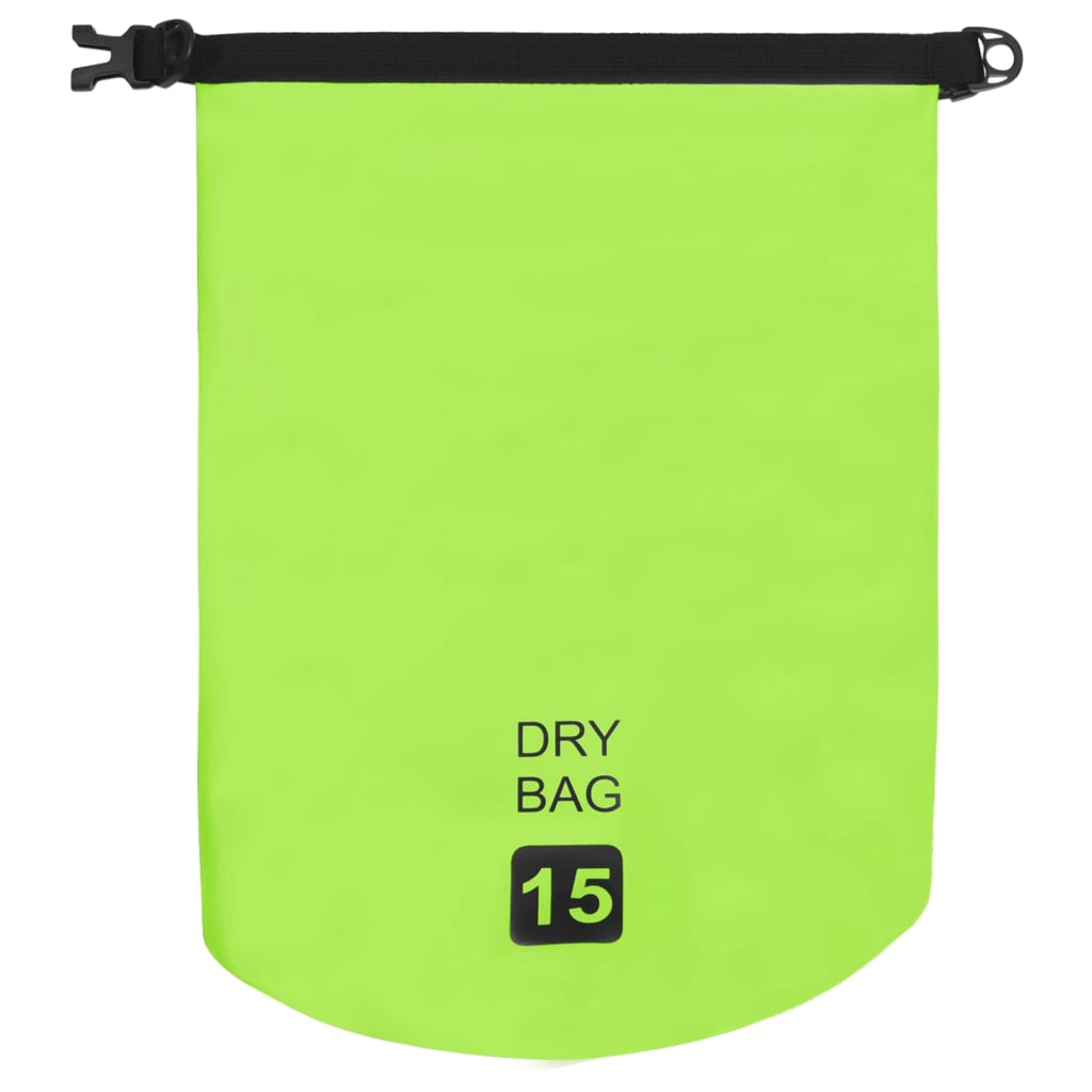 vidaXL Dry Bag Green 15 L PVC