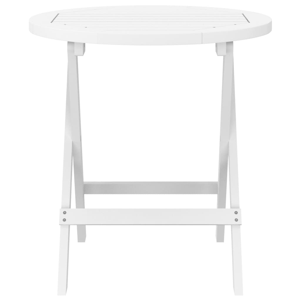 vidaXL Folding Garden Table White Ø 46 cm Solid Wood Acacia