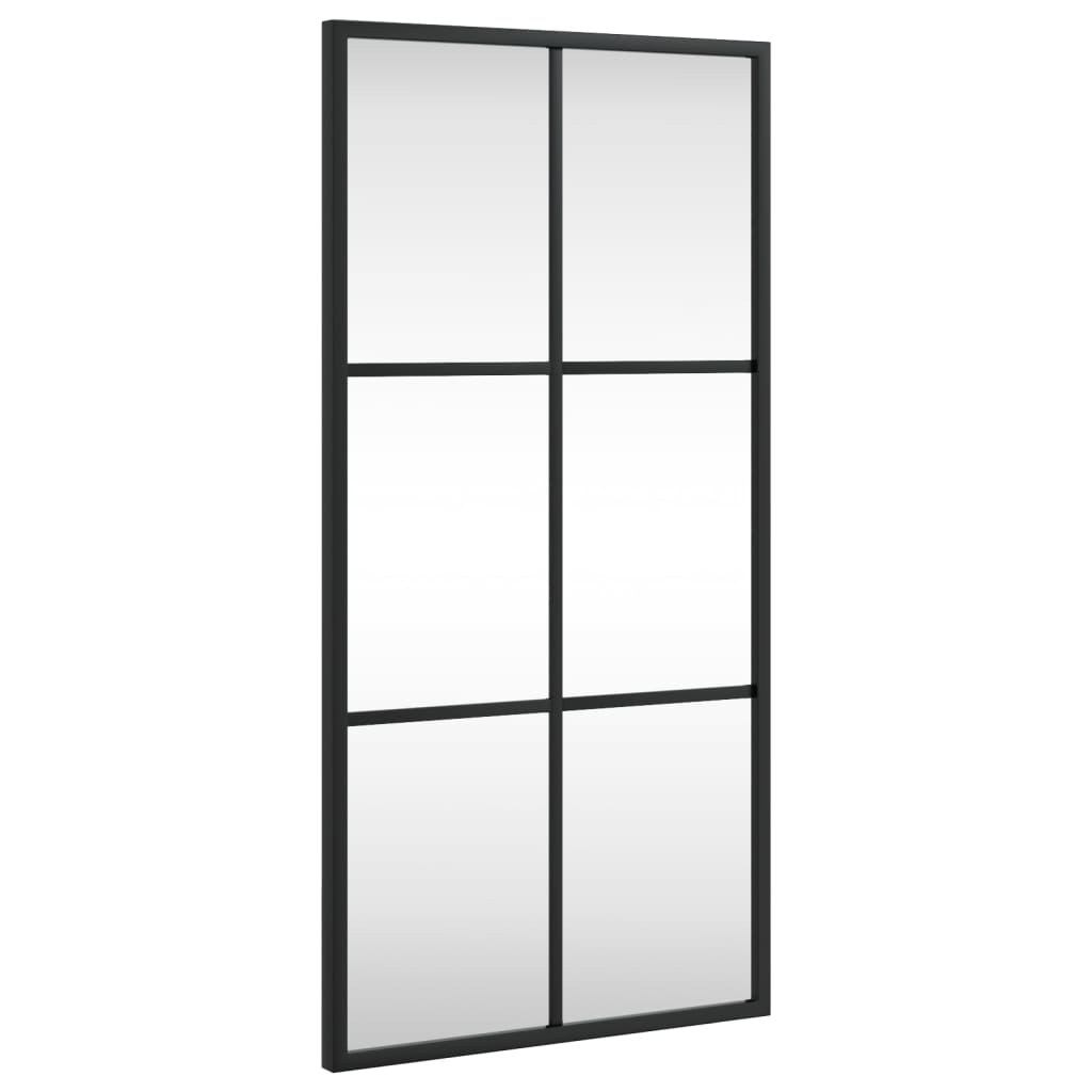 vidaXL Wall Mirror Black 30x60 cm Rectangle Iron