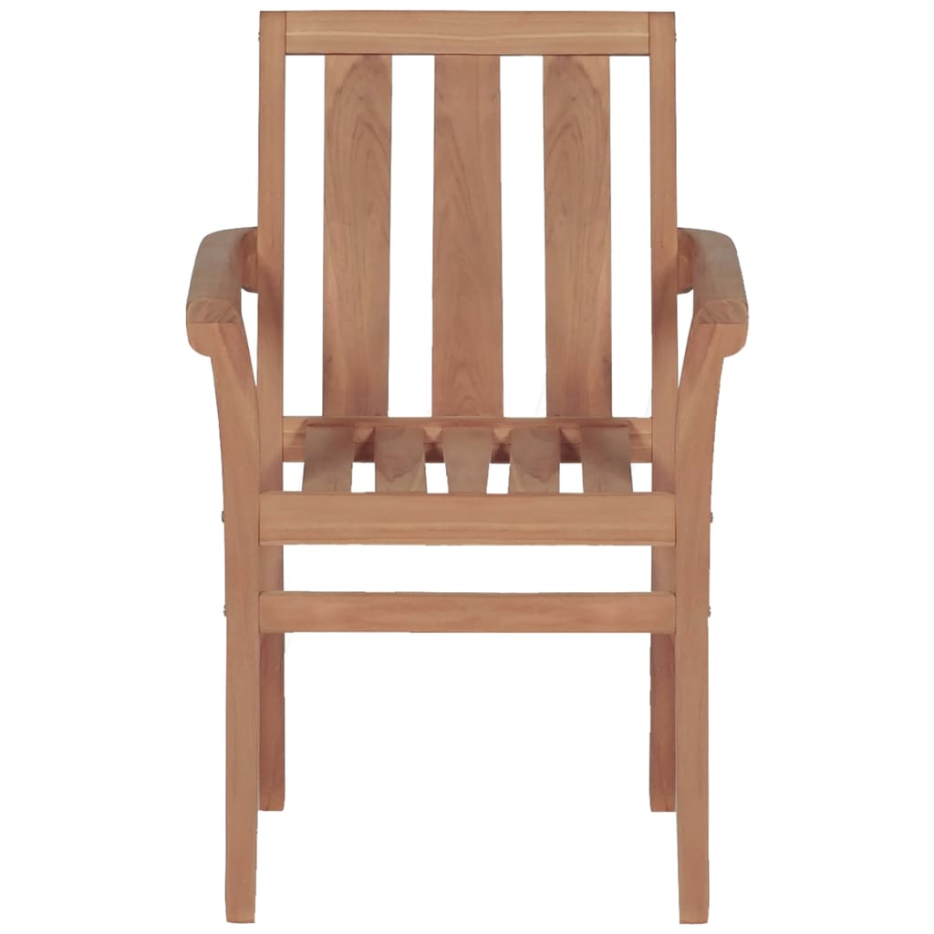 vidaXL Stacking Garden Chairs 2 pcs Solid Teak Wood