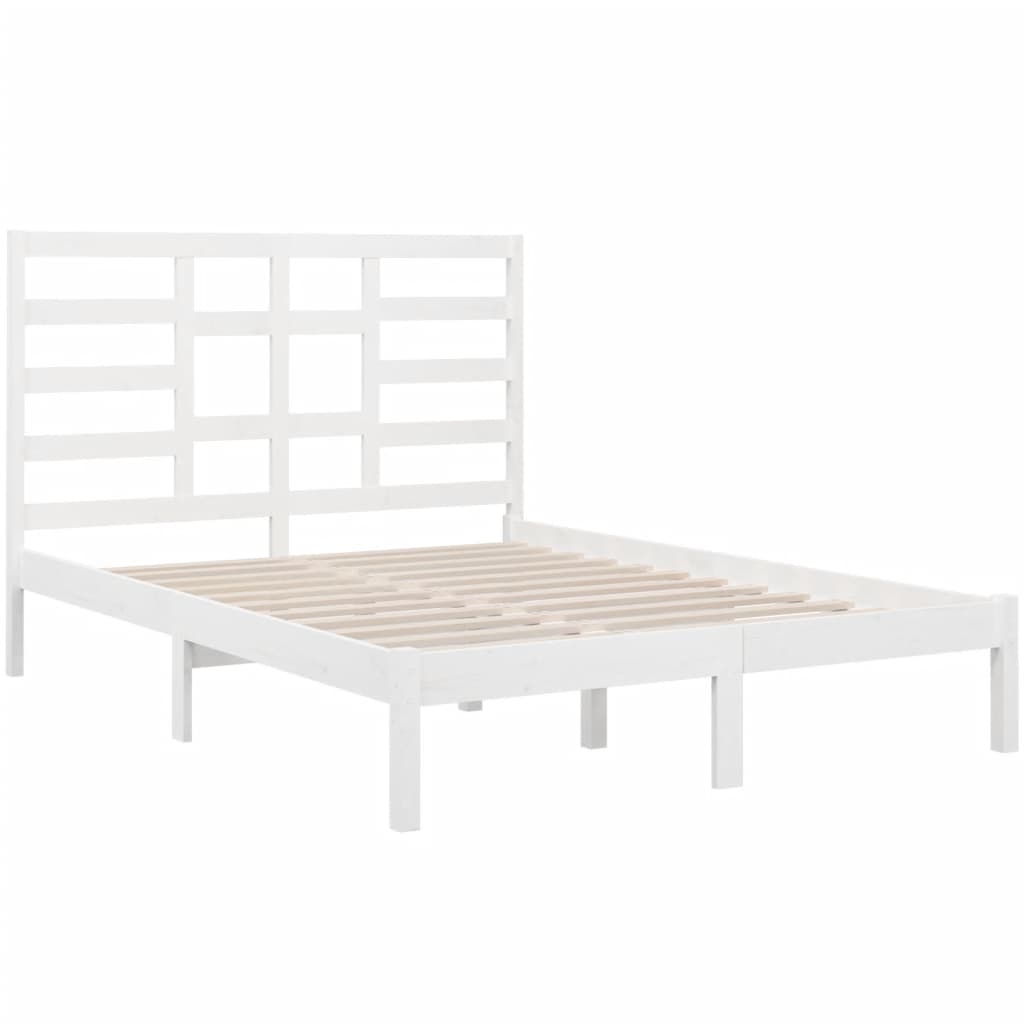 vidaXL Bed Frame White Solid Wood 150x200 cm King Size