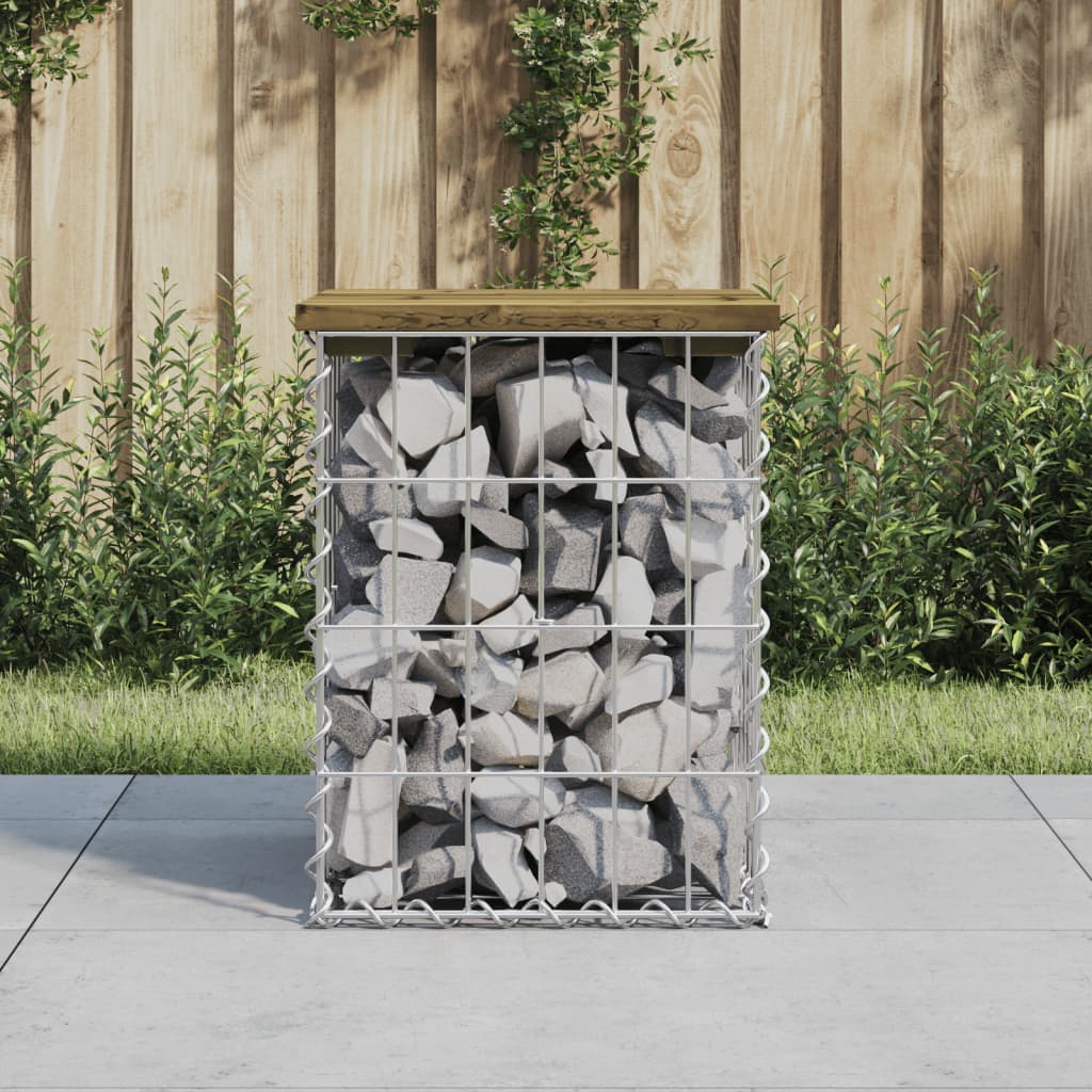 vidaXL Garden Bench Gabion Design 33x31x42 cm Impregnated Wood Pine