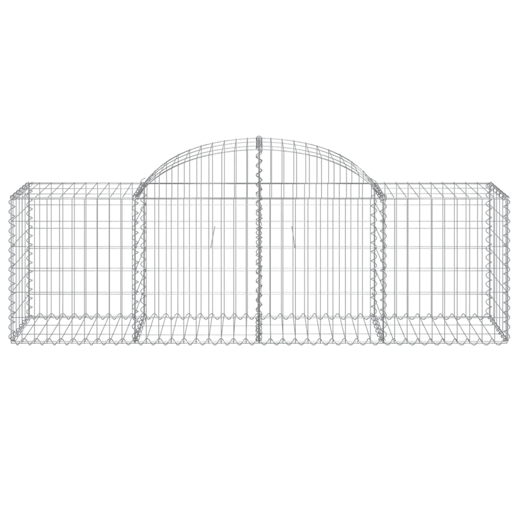 vidaXL Arched Gabion Baskets 25 pcs 200x50x60/80 cm Galvanised Iron