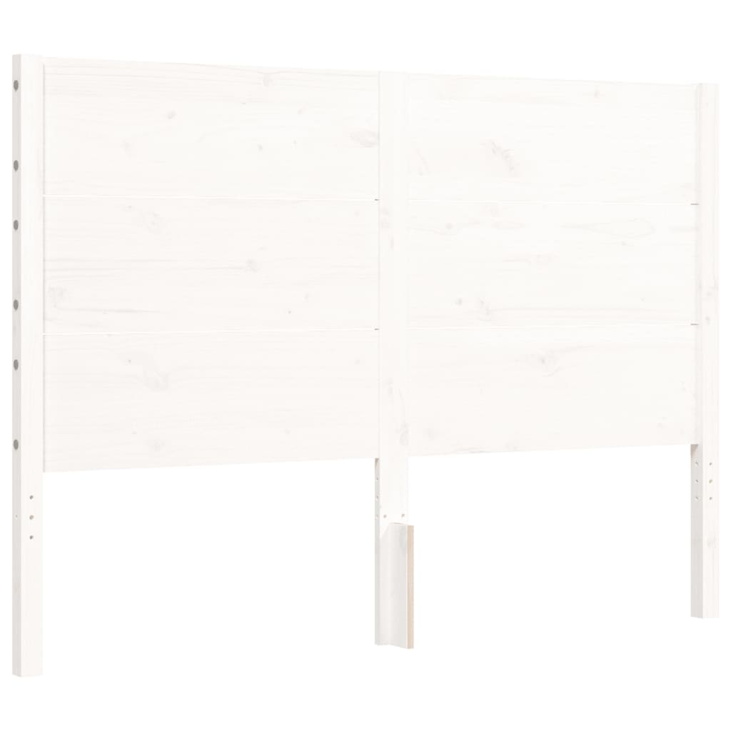 vidaXL Bed Frame with Headboard White Double Solid Wood