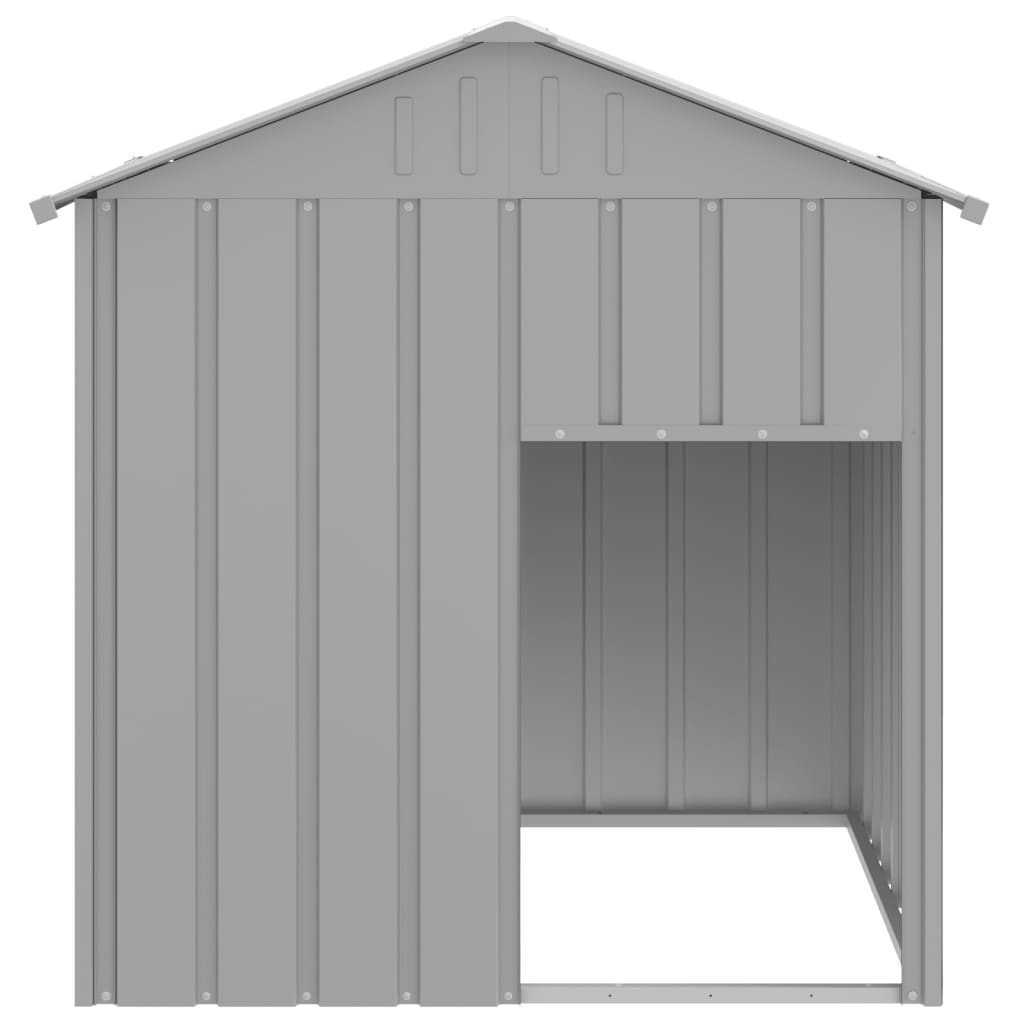 vidaXL Dog House with Roof Light Grey 117x103x123 cm Galvanised Steel