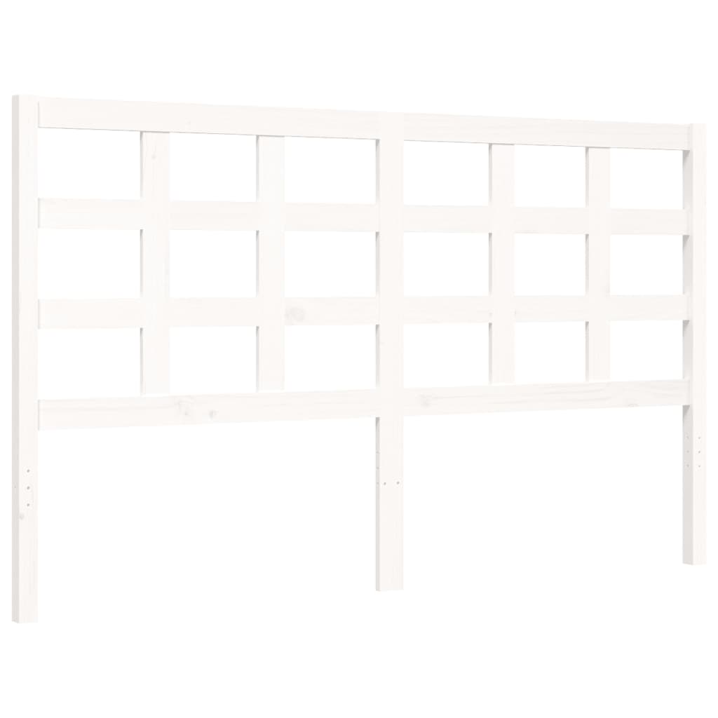 vidaXL Bed Frame without Mattress White King Size Solid Wood