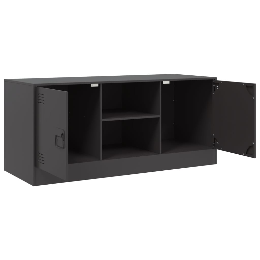 vidaXL TV Cabinet Black 99x39x44 cm Steel