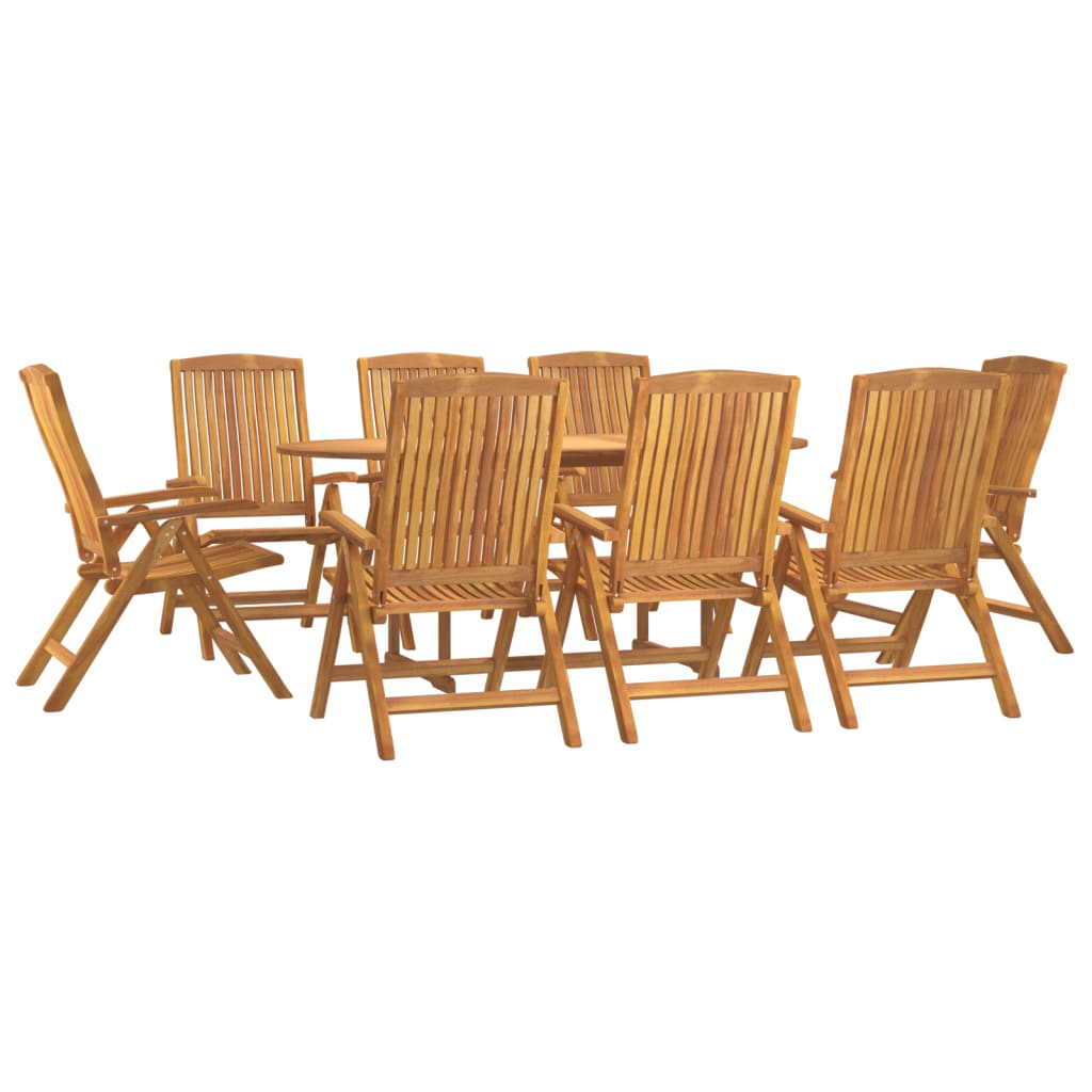 vidaXL 9 Piece Garden Dining Set Solid Wood Teak