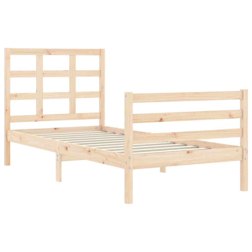 vidaXL Bed Frame without Mattress Single Solid Wood