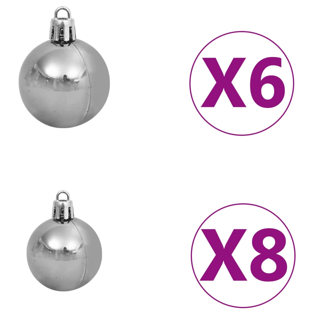 vidaXL Artificial Pre-lit Christmas Tree with Ball Set White 150 cm