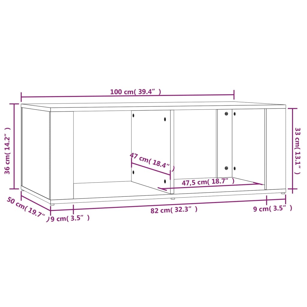 vidaXL Coffee Table White 100x50x36 cm Engineered Wood