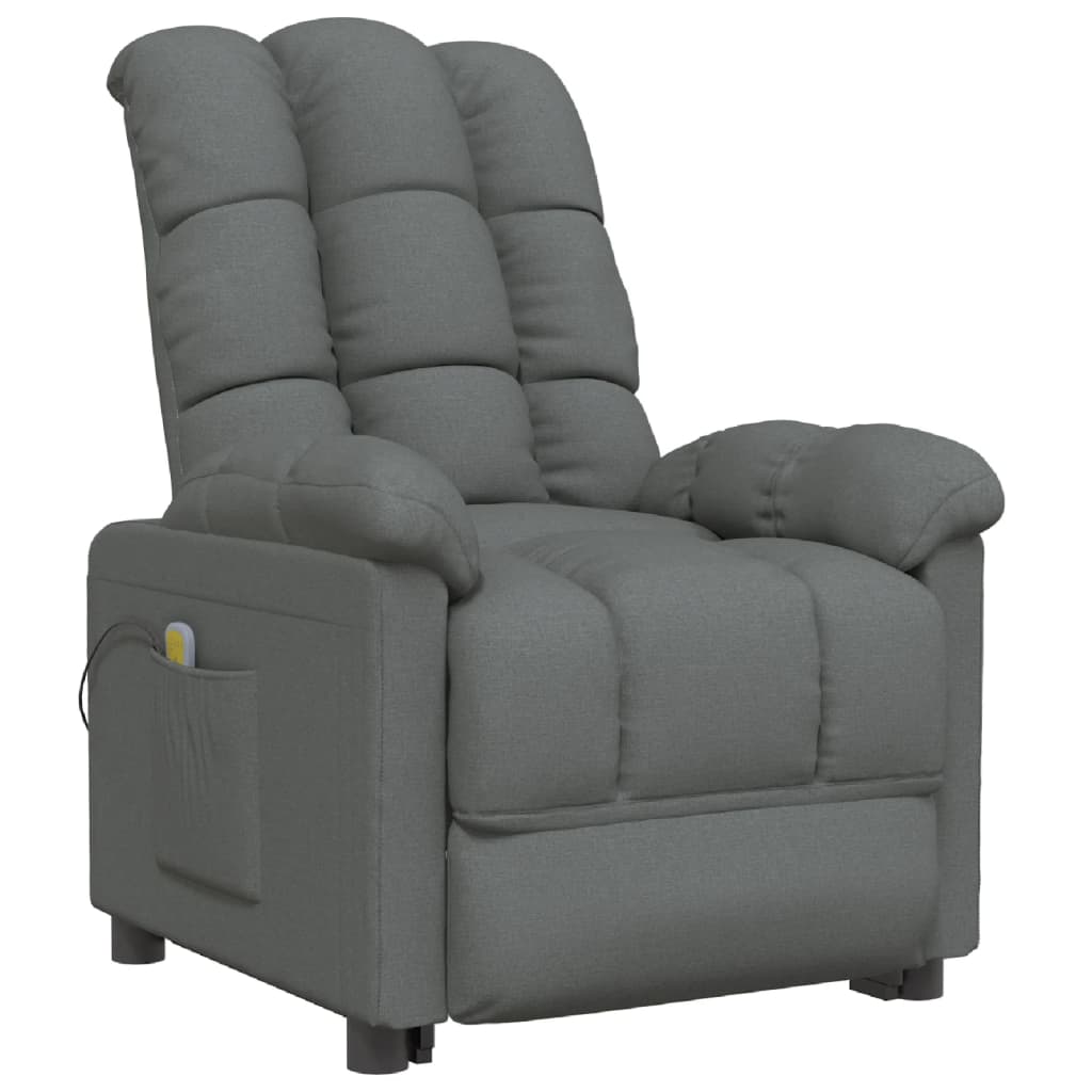 vidaXL Massage Chair Dark Grey Fabric