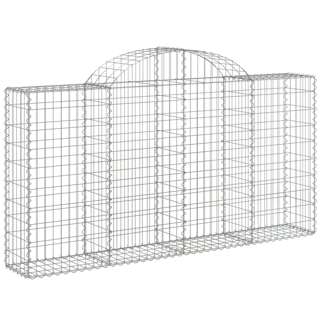 vidaXL Arched Gabion Baskets 20 pcs 200x30x100/120 cm Galvanised Iron