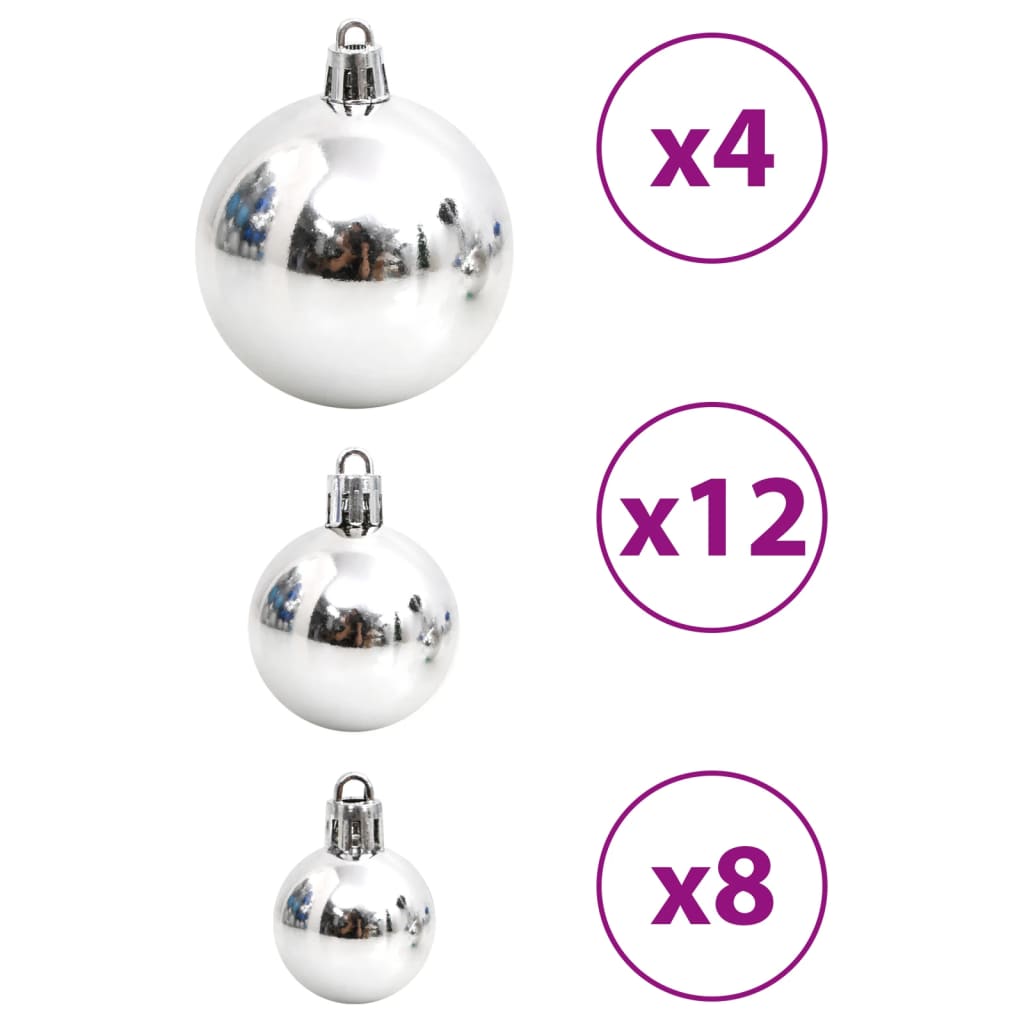 vidaXL Christmas Baubles 100 pcs Blue and Silver 3 / 4 / 6 cm