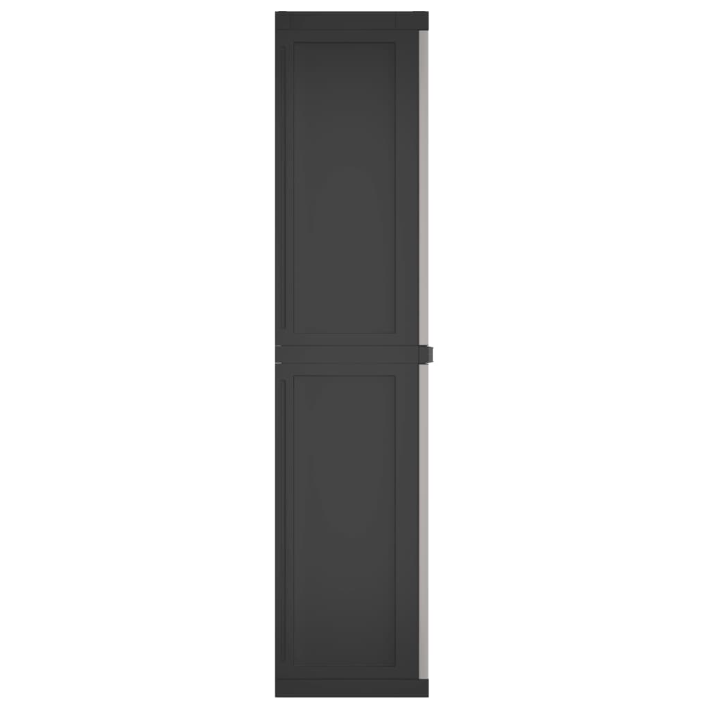 vidaXL Outdoor Storage Cabinet Grey and Black 65x37x165 cm PP