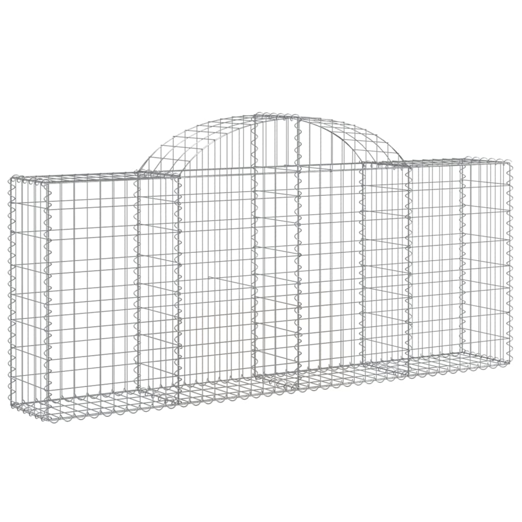 vidaXL Arched Gabion Baskets 20 pcs 200x30x80/100 cm Galvanised Iron