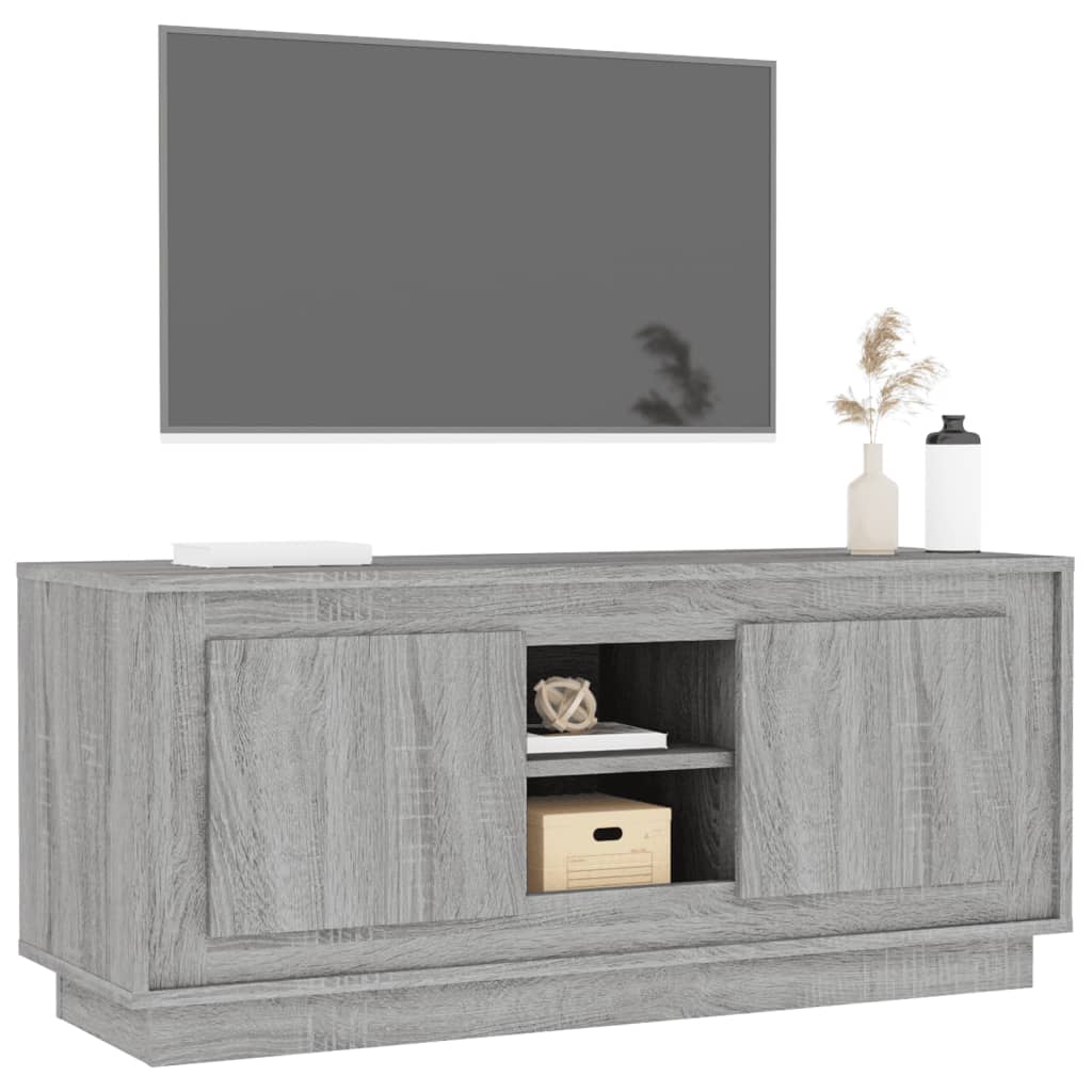 vidaXL TV Cabinet Grey Sonoma 102x35x45 cm Engineered Wood