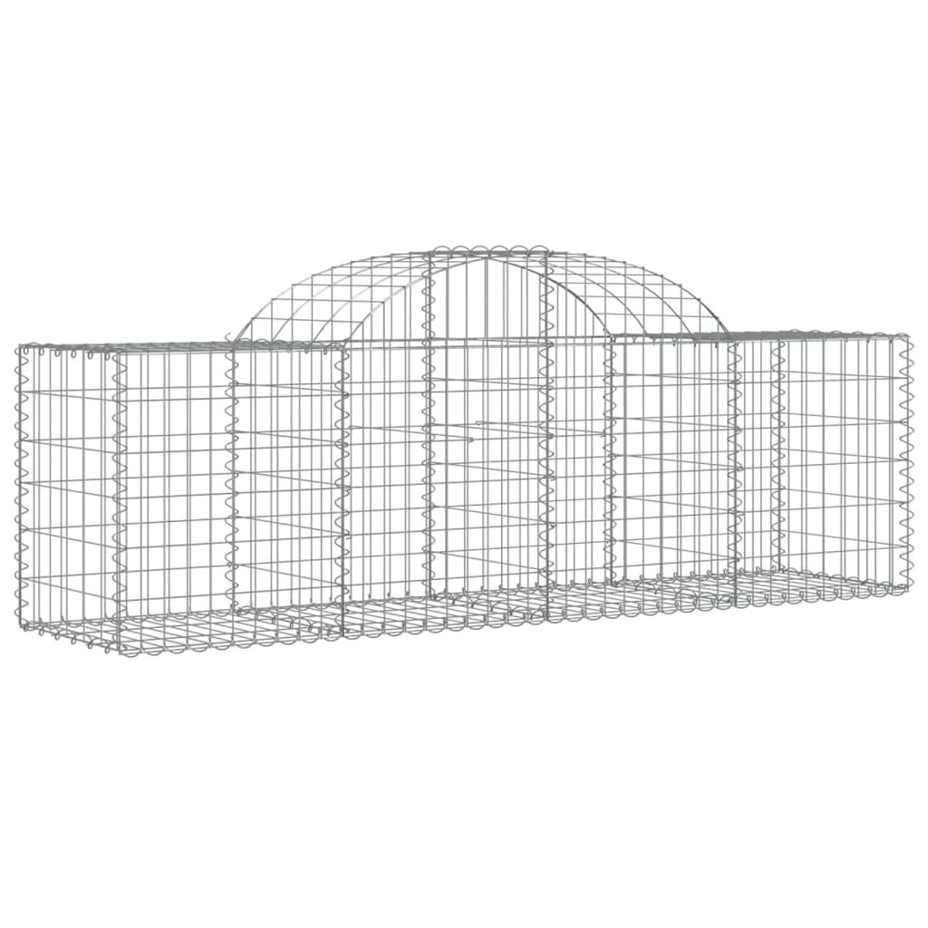 vidaXL Arched Gabion Baskets 25 pcs 200x50x60/80 cm Galvanised Iron