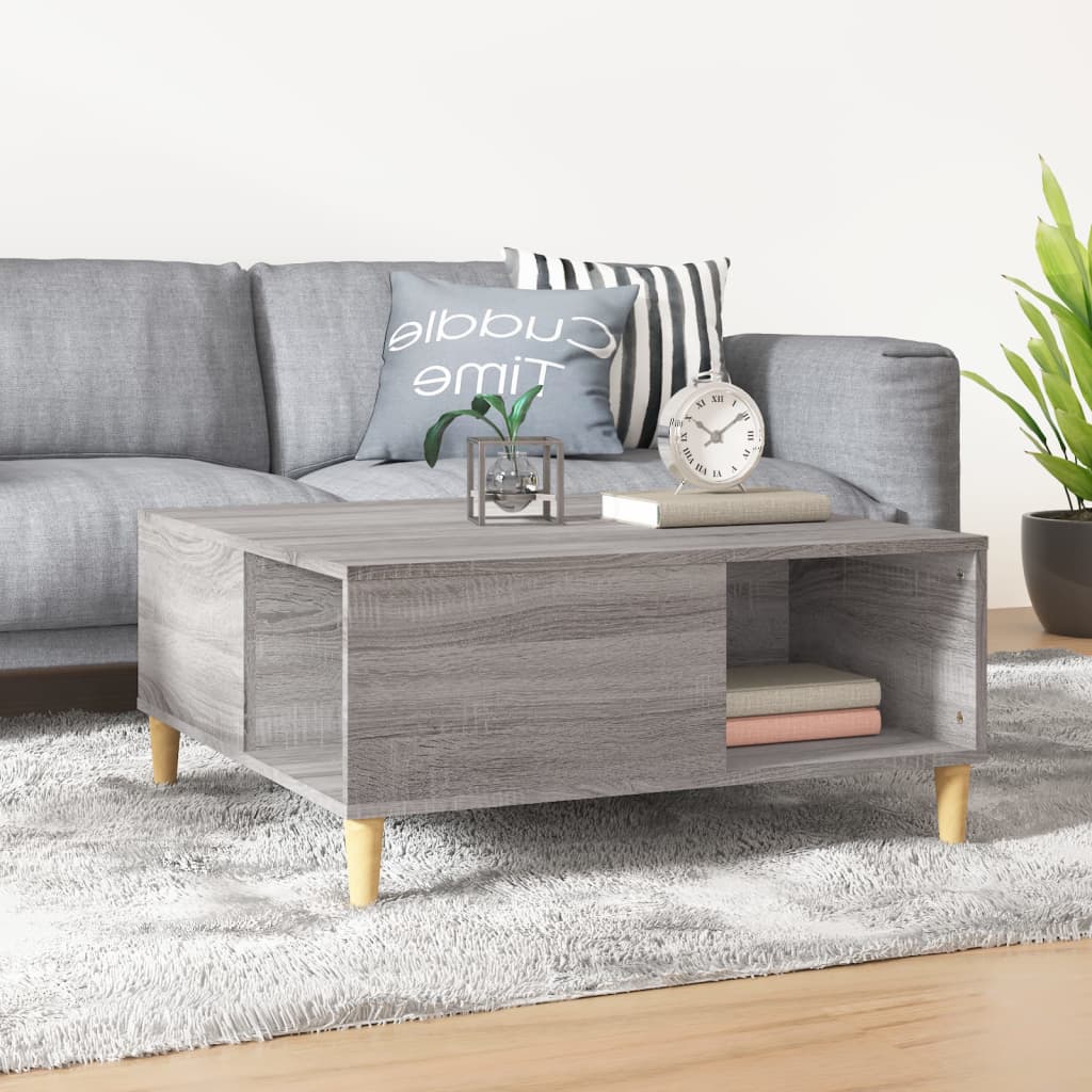 vidaXL Coffee Table Grey Sonoma 80x80x36.5 cm Engineered Wood