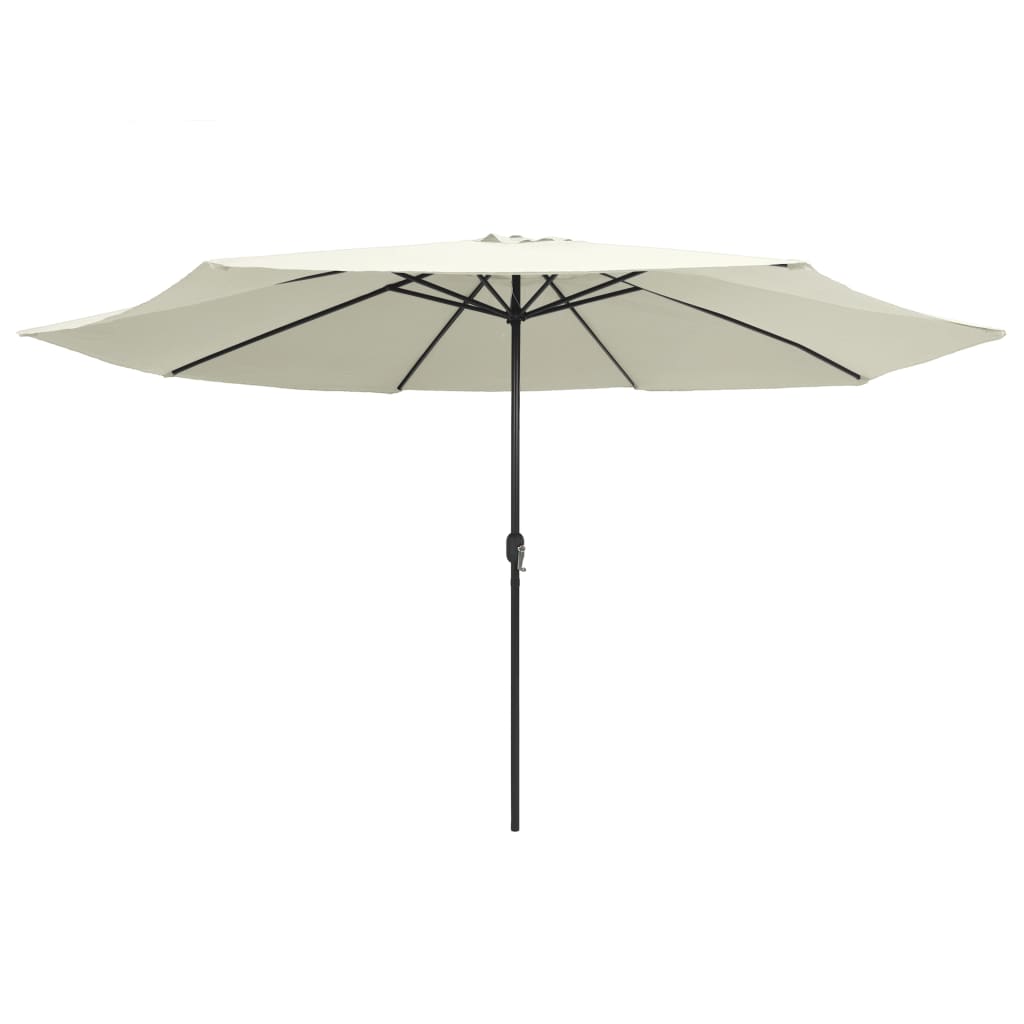 vidaXL Garden Parasol with Metal Pole 390 cm Sand White