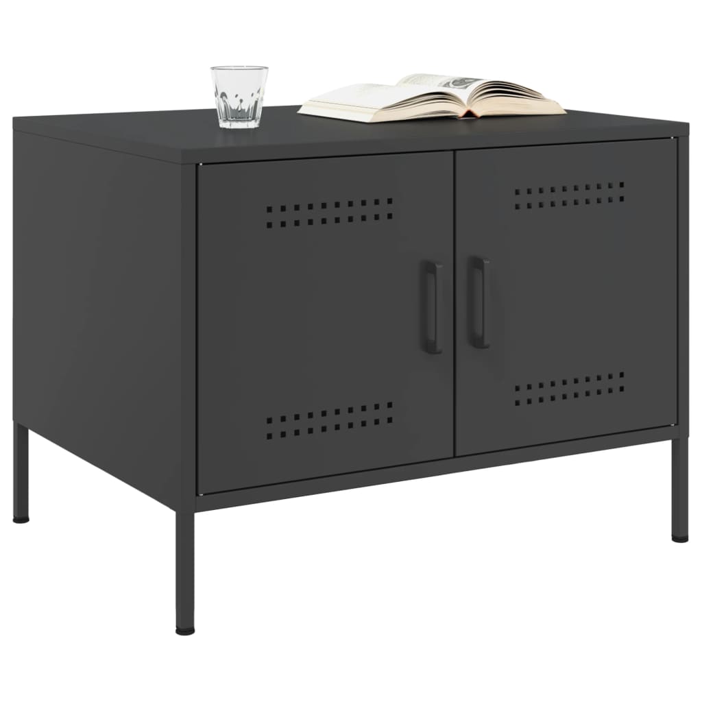 vidaXL Coffee Table Black 68x50x50.5 cm Steel