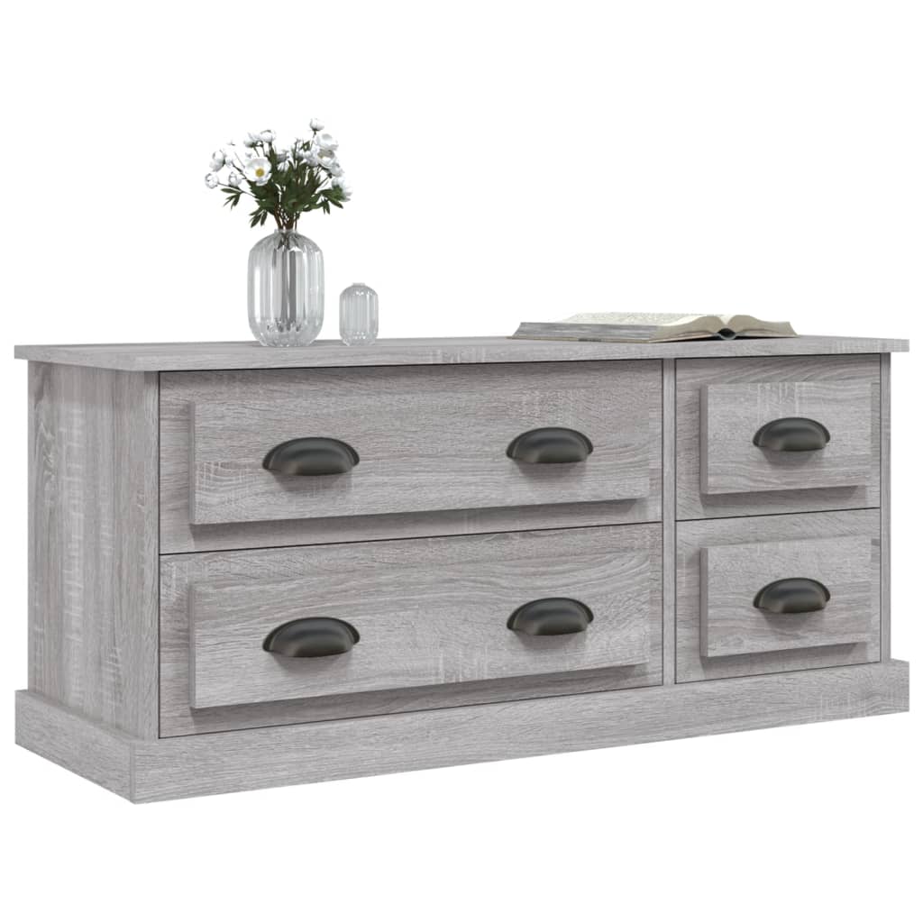 vidaXL TV Cabinet Grey Sonoma 100x35.5x45 cm Engineered Wood