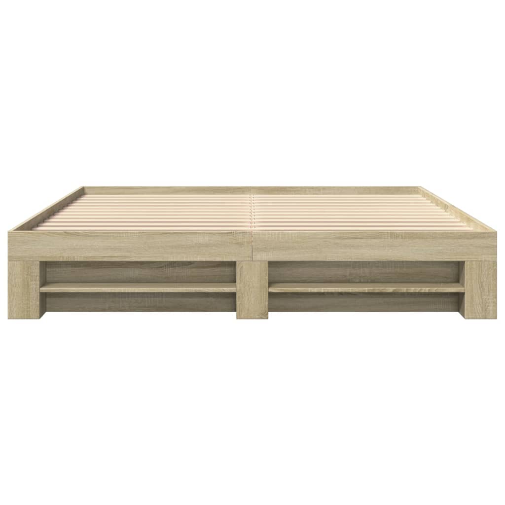 vidaXL Bed Frame without Mattress Sonoma Oak 180x200 cm Super King Engineered Wood