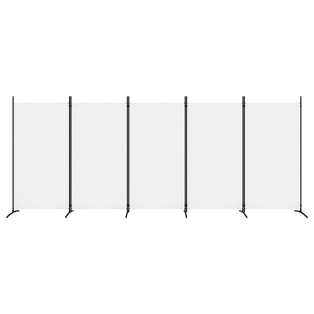 vidaXL 5-Panel Room Divider White 433x180 cm Fabric