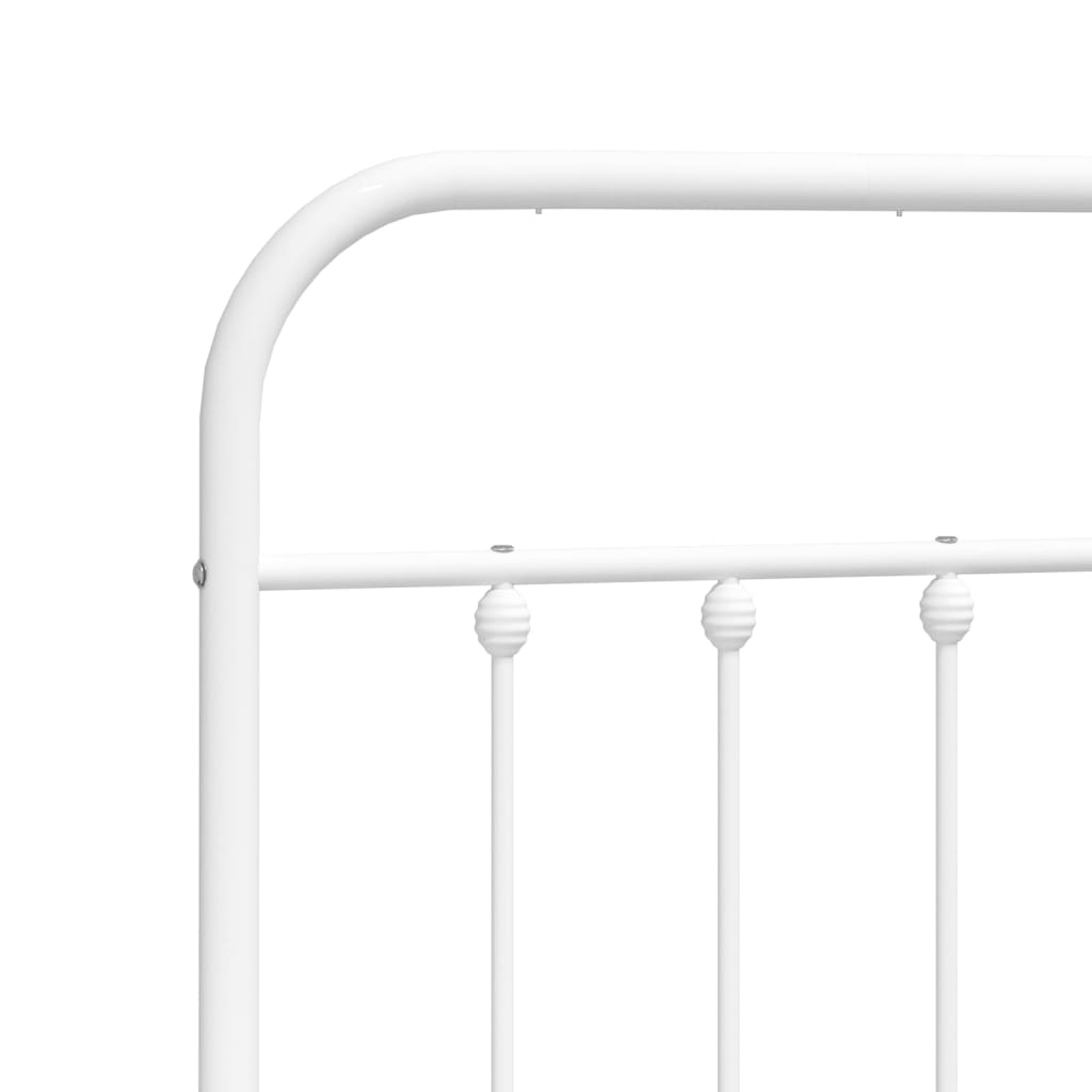 vidaXL Metal Bed Frame without Mattress with Footboard White 150x200 cm King Size