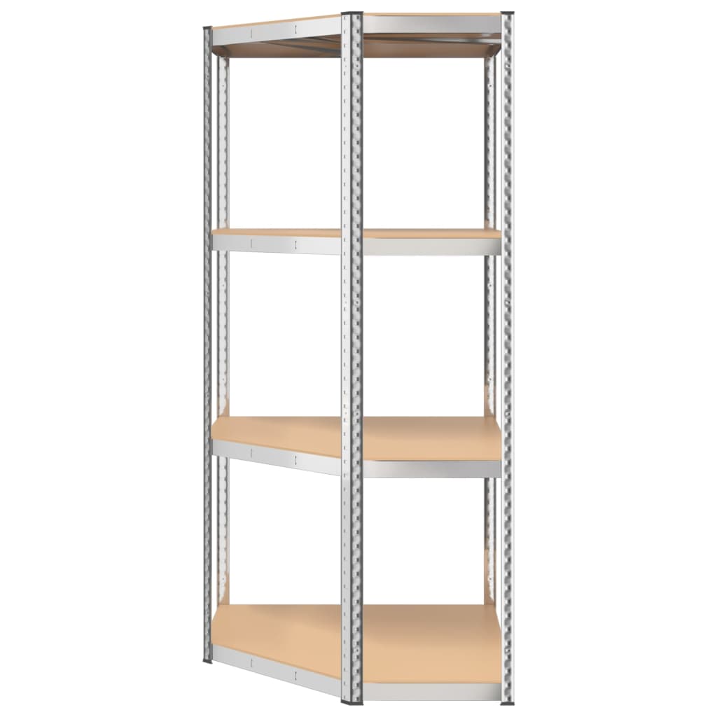 vidaXL 4-Layer Shelves 5 pcs Silver Steel&Engineered Wood