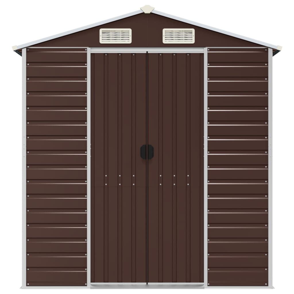 vidaXL Garden Shed Brown 191x810x198 cm Galvanised Steel