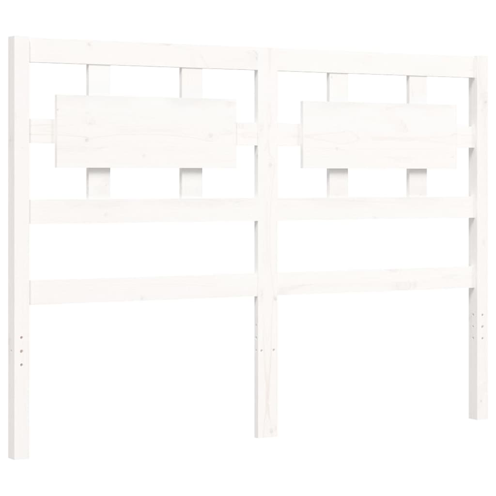 vidaXL Bed Frame without Mattress White Double Solid Wood