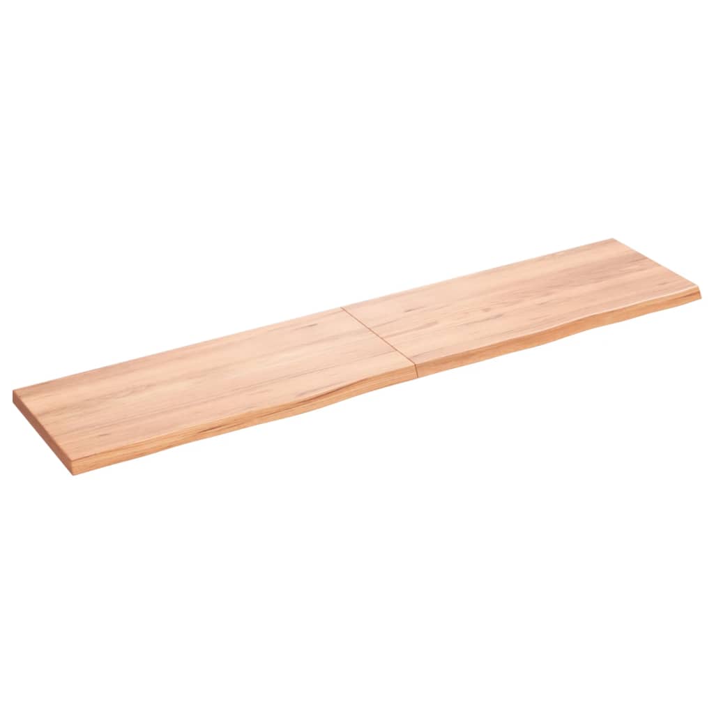 vidaXL Wall Shelf Light Brown 180x40x(2-4) cm Treated Solid Wood Oak