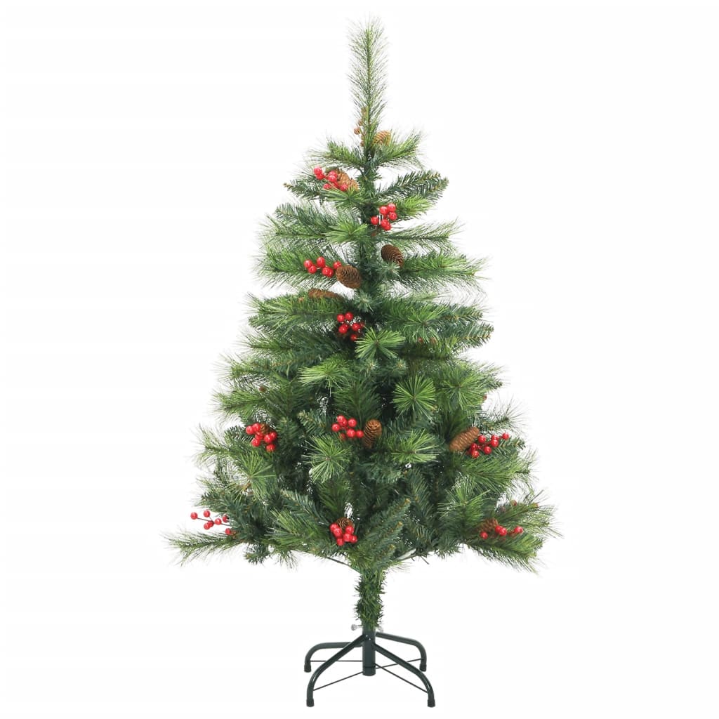 vidaXL Artificial Hinged Christmas Tree 150 LEDs & Ball Set 120 cm