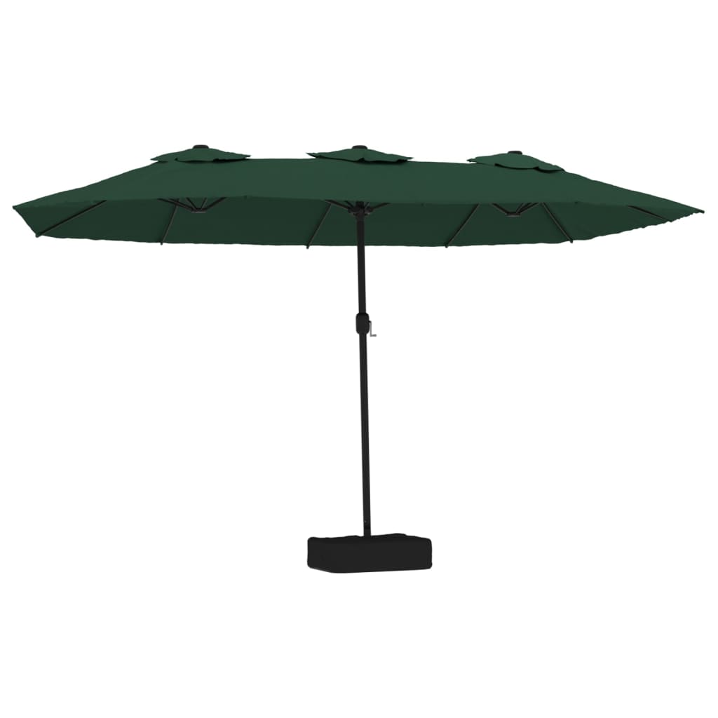 vidaXL Double-Head Garden Parasol with LEDs Green 449x245 cm