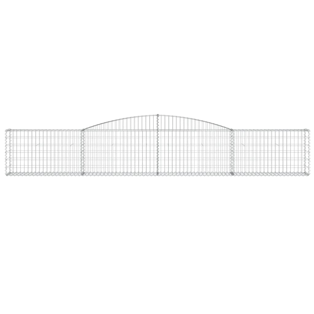 vidaXL Arched Gabion Basket 400x30x60/80 cm Galvanised Iron