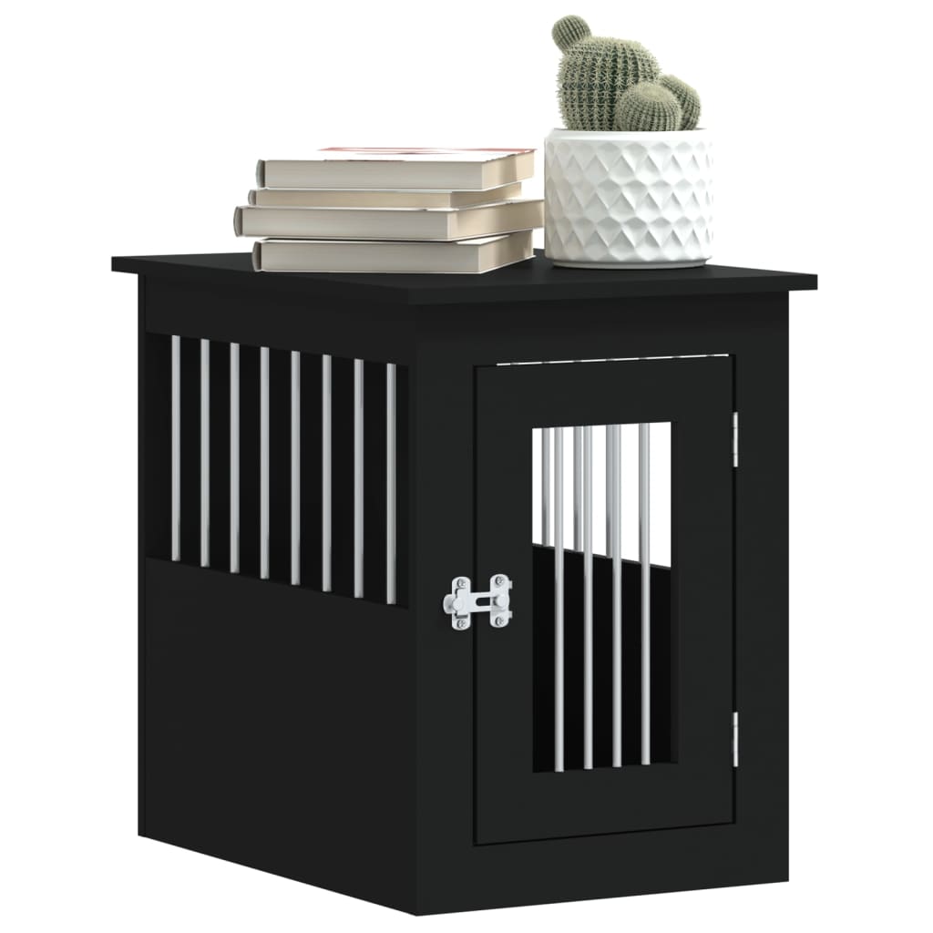 vidaXL Dog Crate Furniture Black 45x62x59 cm Engineered Wood