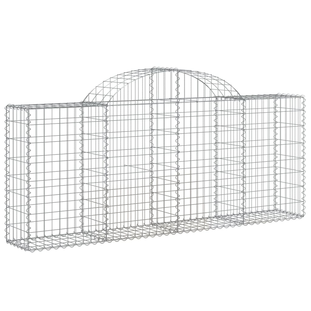 vidaXL Arched Gabion Baskets 5 pcs 200x30x80/100 cm Galvanised Iron