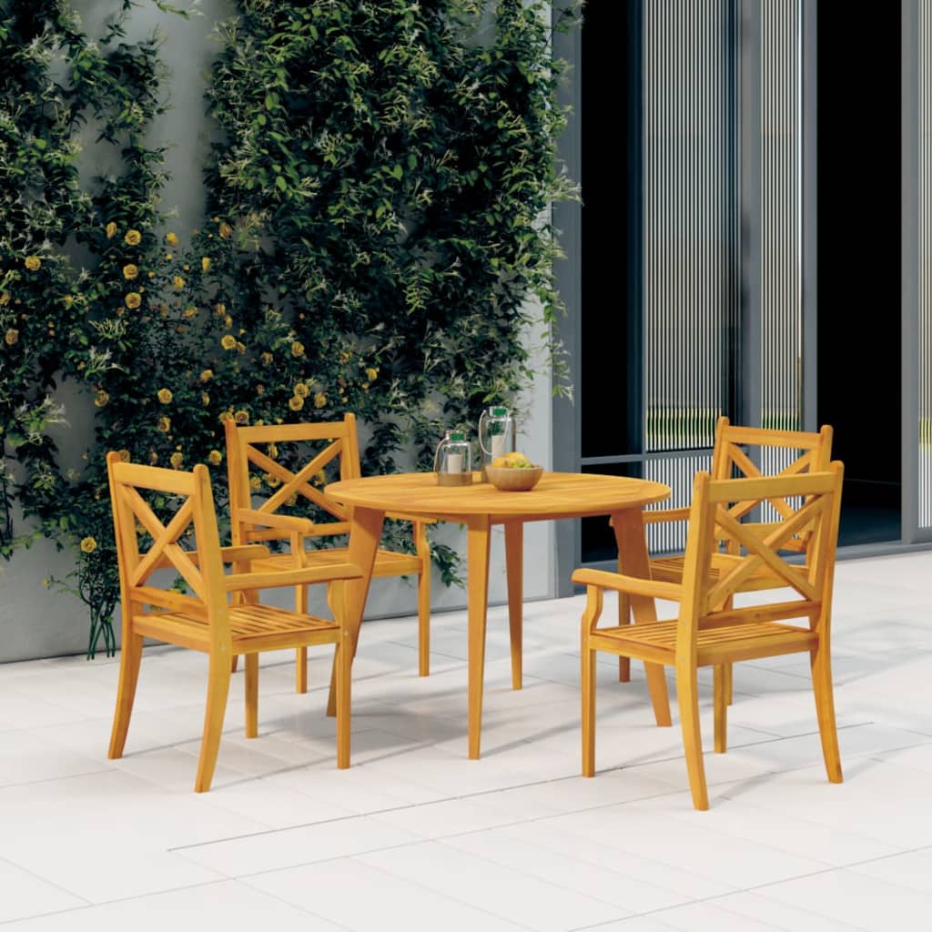 vidaXL Outdoor Dining Chairs 4 pcs Solid Wood Acacia