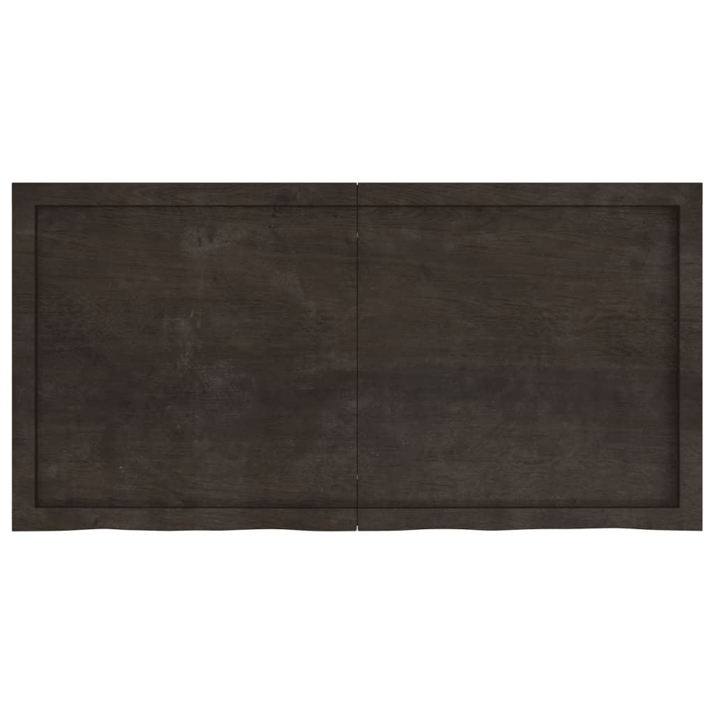 vidaXL Bathroom Countertop Dark Brown 120x60x(2-6) cm Treated Solid Wood
