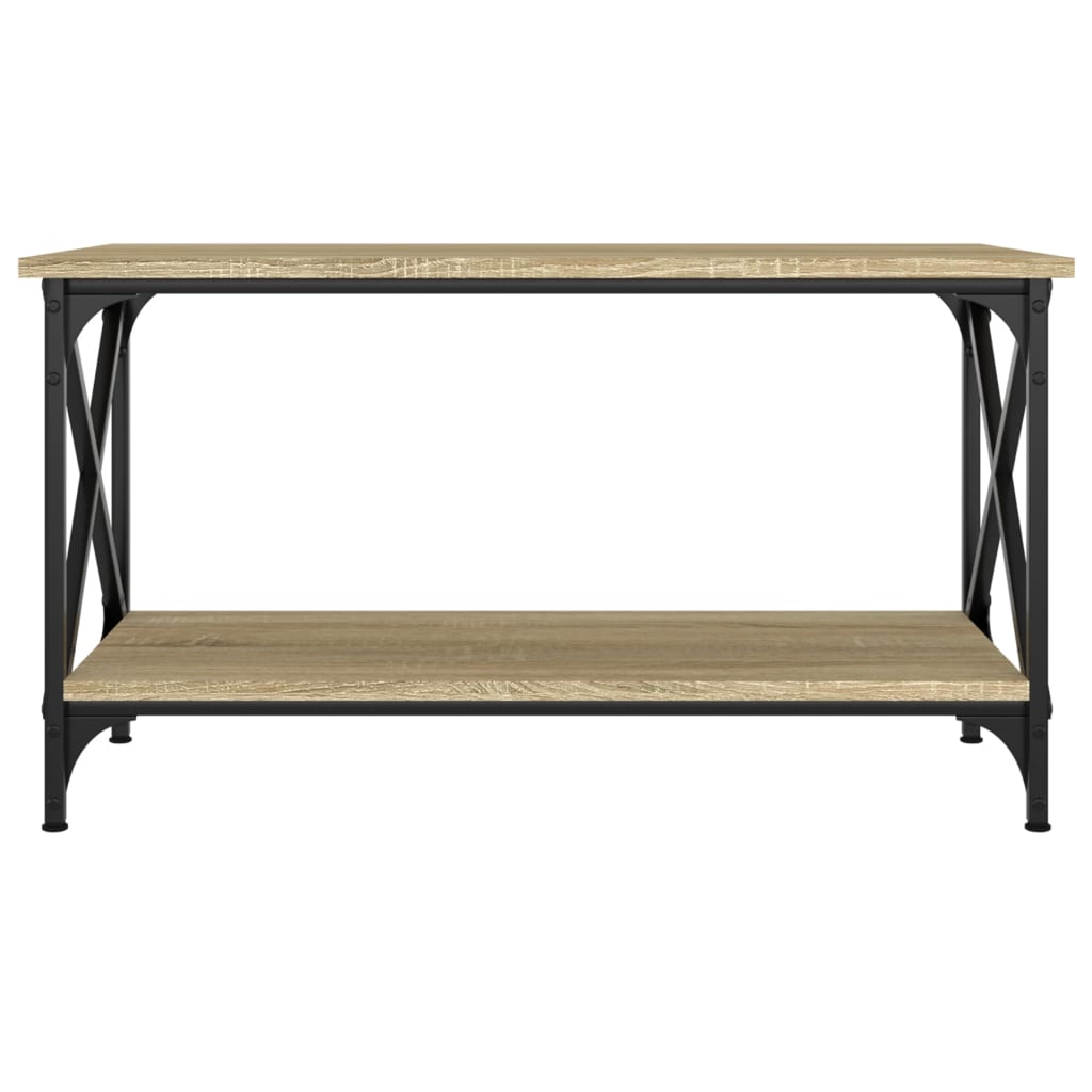 vidaXL Coffee Table Sonoma Oak 80x45x45 cm Engineered Wood and Iron