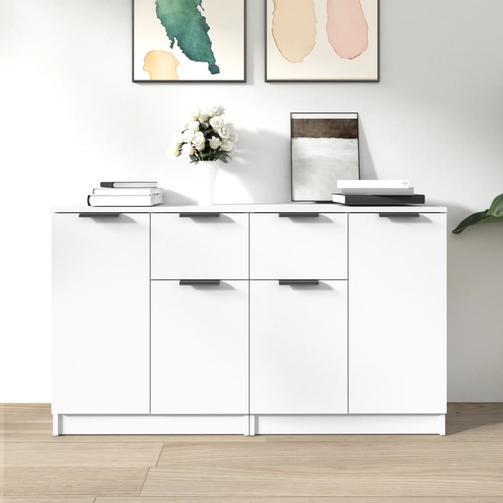 vidaXL Sideboards 2 pcs White 60x30x70 cm Engineered Wood