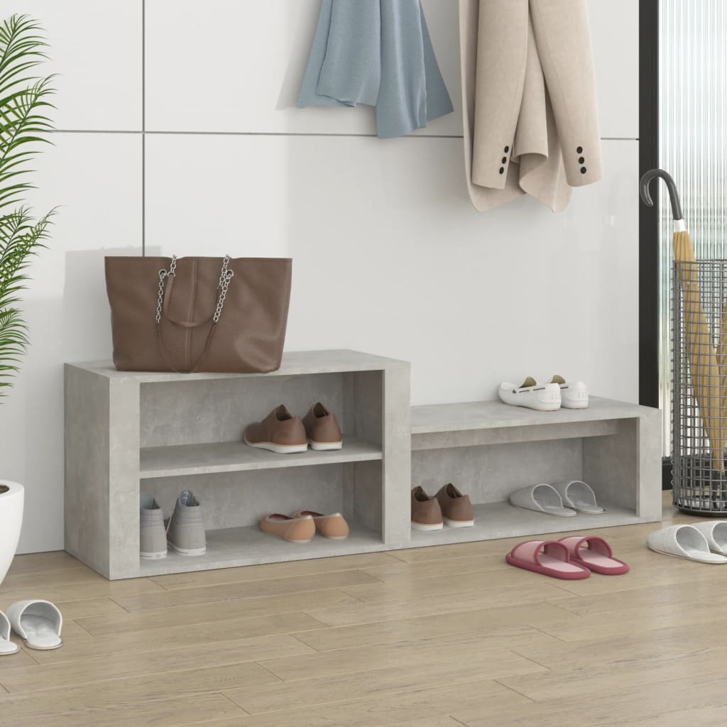 vidaXL Shoe Cabinet Concrete Grey 150x35x45 cm Engineered Wood