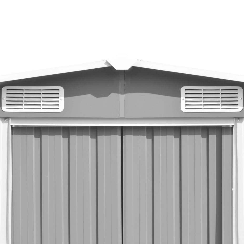 vidaXL Garden Shed 257x489x181 cm Metal Grey