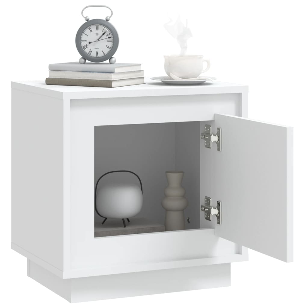 vidaXL Bedside Cabinet White 44x35x45 cm Engineered Wood